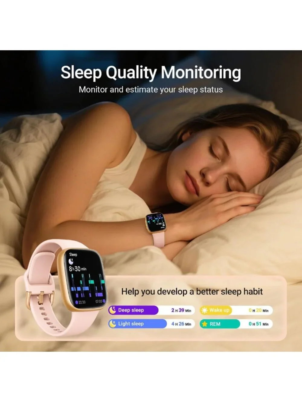Stylish Smart Watch for Women - Make/Answer Calls, 1.85